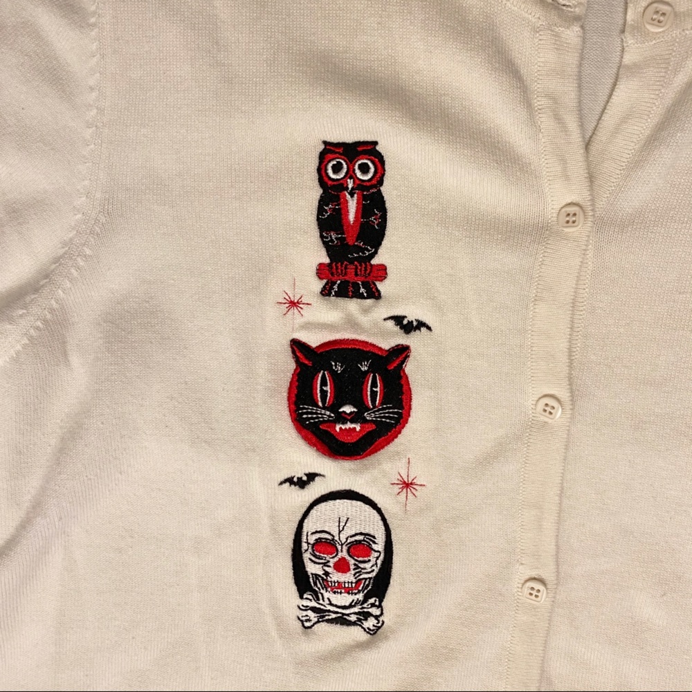 Mod retro vintage style Halloween cardigan 3X